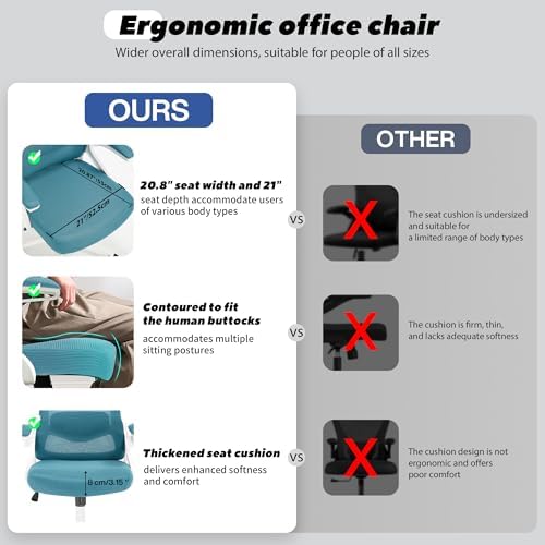 Fizzin Office Chair Mesh Computer Chairs with Adjustable Lumbar Support