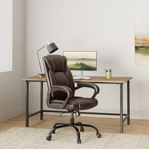 Executive Office Chair with Spring Cushion,Hydrolysis-Resistant Leather