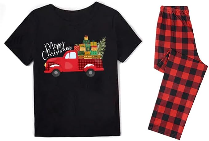 Family Christmas Pajamas Matching Sets Holiday Xmas Party Family Sleepwear Set Jammies for Couples