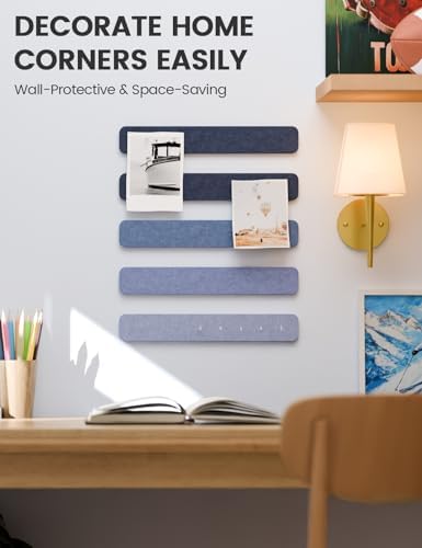 Fluxynara 13" x 2" Felt Wall Panels, Denim Mist