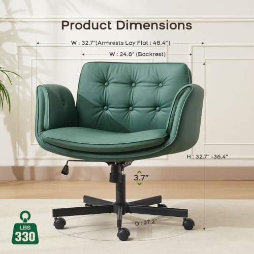 amseatec Criss Cross Office Chair, Swivel Makeup Vanity Chair with Wheels