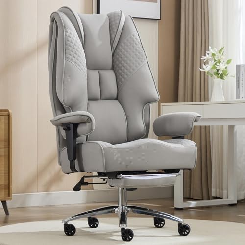 EXCEBET Big and Tall Executive Office Chair 400lbs Wide Seat, Mesh Grey