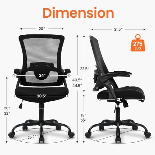 NEO CHAIR Office Desk Mesh Chair with Adjustable Ergonomic Lumbar, Black