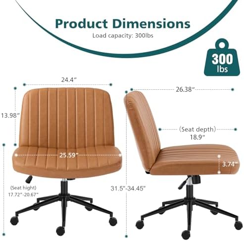 OLIXIS Criss Cross Chair with Wheels, Vanity Chair, Home Office Desk