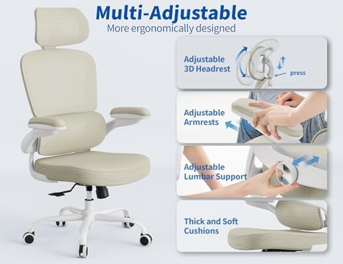 TRALT Ergonomic Office Chair Desk Chair with Adjustable Lumbar Support