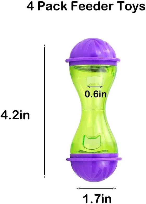 4 Hedgehog Feed Toys Hedgehog Enrichment Toy Hedgehog Supplies Cage Accessories Small Animal Treat Ball Food Dispenser Pet Feeder Feeding Toy for Hamster Lizard Turtle Tortoise Sugar Glider Ferret