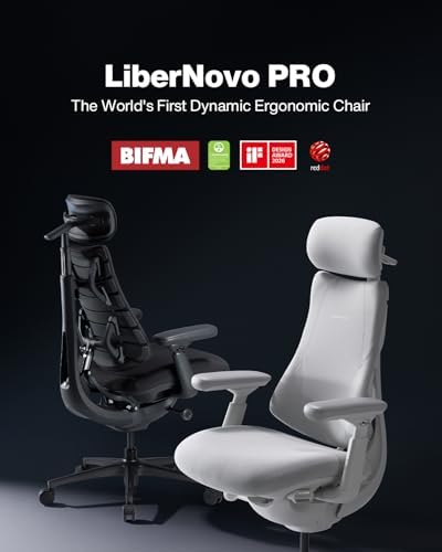LiberNovo Omni PRO Dynamic Ergonomic Office Chair, Built-in Fan, 45cm