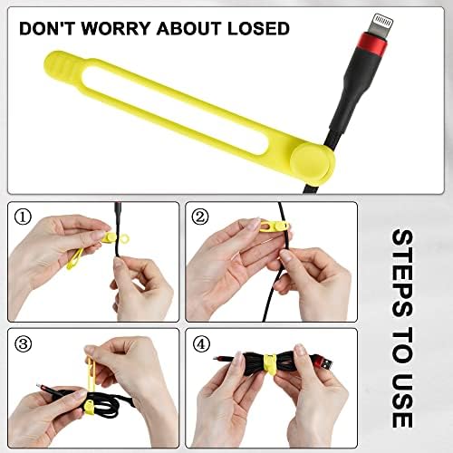 50Pcs Silicone Cable Ties, Cord Organizer Cable Management-Multi