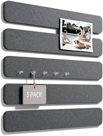 Fluxynara 13" x 2" Felt Wall Panels, Charcoal Gray