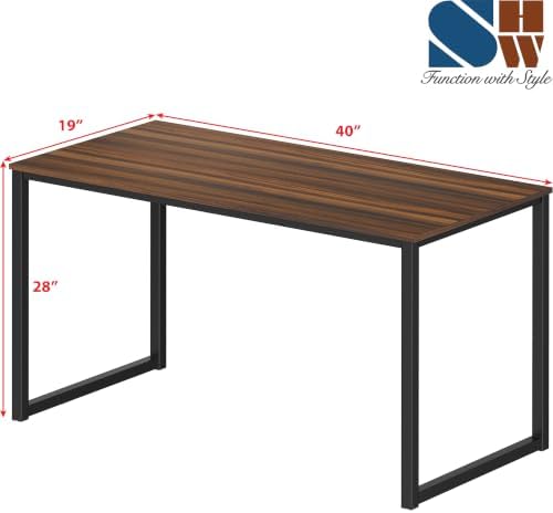 SHW Mission 40-Inch Home Office Computer Desk, Walnut