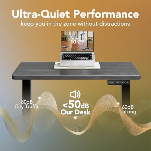 HUANUO 40x24 Inch Electric Standing Desk, Height Adjustable, Grey