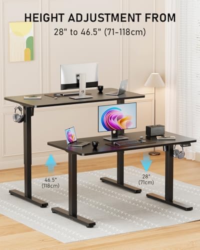 44" Small Electric Standing Desk Adjustable Height for Home Office