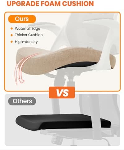 NEO CHAIR Office Chair with Adjustable Ergonomic Lumbar Headrest, Beige