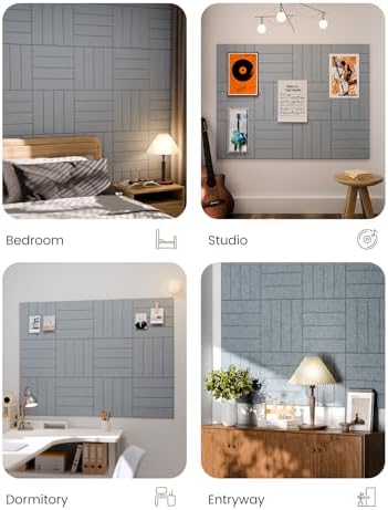 Fluxynara Felt Bulletin Board & Cork Board Alternative, Blue Gray
