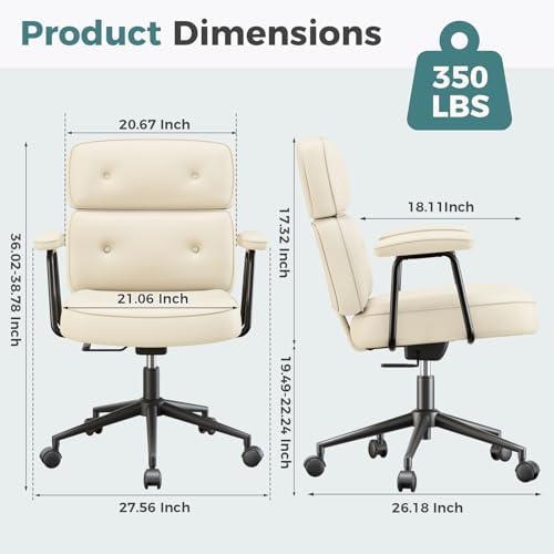 OLIXIS Ergonomic Home Office Desk Chair, PU Leather Computer Chair