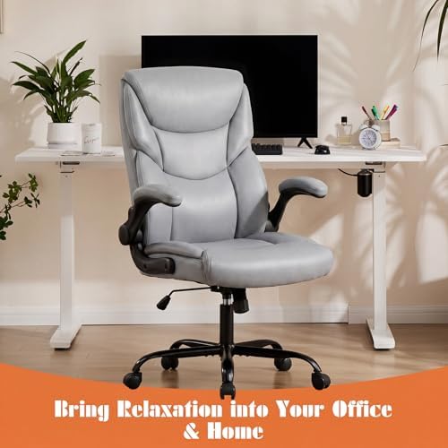 Sweetcrispy Office Chair Set of 2, Heavy Duty Desk Chair, PU Leather