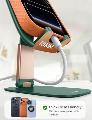 Lamicall Ultra-Thin Phone Stand, Green Office Desk Decor Accessories