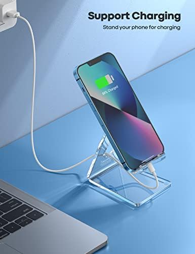 Lamicall Clear Acrylic Cell Phone Stand, Office Desk Decor Accessories