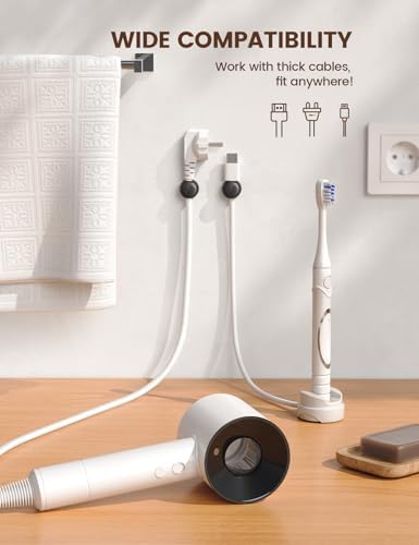 Lamicall 12Pack Rotating Cord Organizer, Desk Office Nightstand Accessories