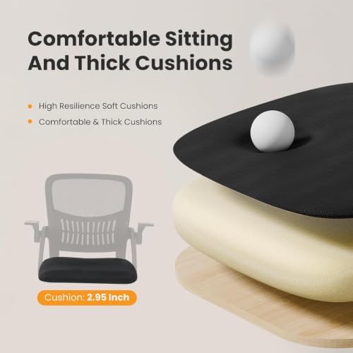 Sweetcrispy Computer Desk Chair, Home Office Chair, Lumbar Support, Black