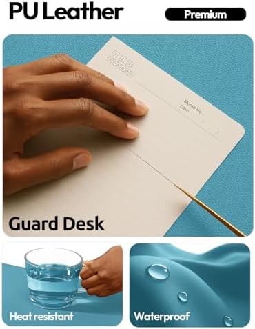 YSAGi Leather Desk Pad Protector, Office Desk Mat, Large Mouse Pad, Non-Slip PU Leather Desk Blotter, Laptop Desk Pad, Waterproof Desk Writing Pad for Office and Home (Turquoise, 31.5" x 15.8")
