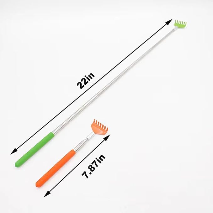 2PC Cat Comb Telescopic Teaser Wand Retractable Scratch Comb Tickle Handy Interactive Play Toy for Small Animal Rabbit Ferret Guinea Pig Dog (Claw)