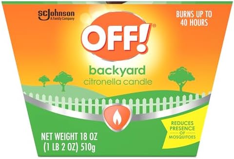 OFF! Backyard Citronella Scented Candle Burns Up to 40 Hours Provides Ambiance and a Gentle Glow for Backyard Outdoor Occasions 18 Ounce (Pack of 6)