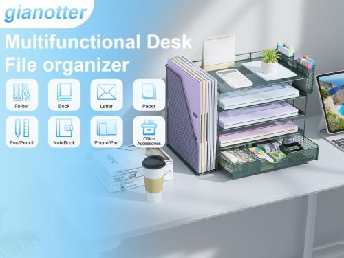gianotter 5-Tier Desk Organizer with Drawers and File Holders