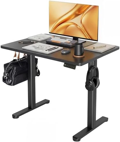 Claiks Electric Height Adjustable Standing Desk, 32x19 Inch, Black