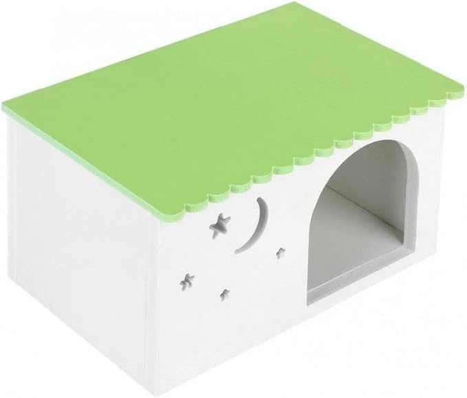 Hedgehog Box Wood Plastic Board Guinea Pigs Rabbits Nest House Ecological Simulation Pets Cage Green Cabin for Hedgehogs
