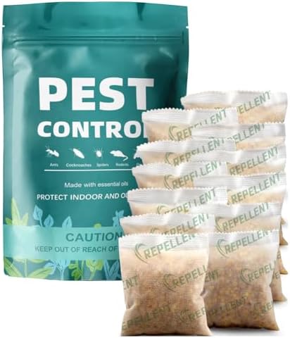 Pest Repellent, Rodent Repellent Indoor, Spider Repellent Indoor, Mouse Repellent Outdoor, Mice Repellent Indoor, Naturally Repel Rats, Mouse, Ants, Roach, Natural Ingredient -12 Packs
