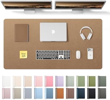 YSAGi Leather Desk Pad Protector, Office Desk Mat, Large Mouse Pad, Non-Slip PU Leather Desk Blotter, Laptop Desk Pad, Waterproof Desk Writing Pad for Office and Home (Shiny Bronze, 47.2" x 23.6")