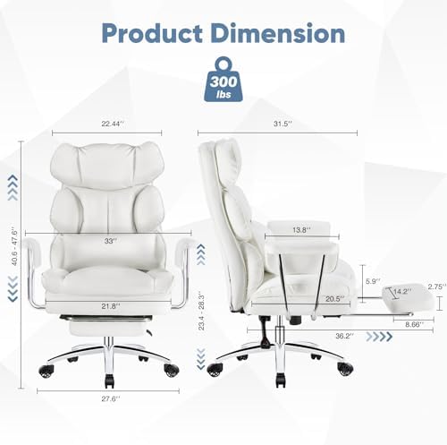 DUMOS Ergonomic Home Office Desk Chair, Executive Chair, PU Leather