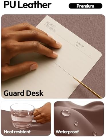 YSAGi Leather Desk Protector, Office Mat, Large Mouse Mat, Non-Slip PU Leather Blotter, Laptop Desk Mat, Waterproof Writing Pad for Office and Home(Chocolate, 40" x 24")