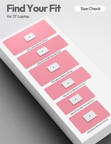 YSAGi Leather Desk Protector, Office Mat, Large Mouse Mat, Non-Slip PU Leather Blotter, Laptop Desk Mat, Waterproof Writing Pad for Office and Home(Pink, 63" x 17.2")