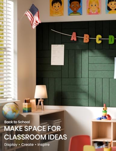 Fluxynara 36" x 24" Large Felt Bulletin Board, Pine Green