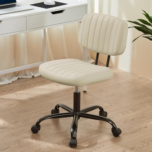 Sweetcrispy Office Desk Chair, Small Vanity Chair, Lumbar Support