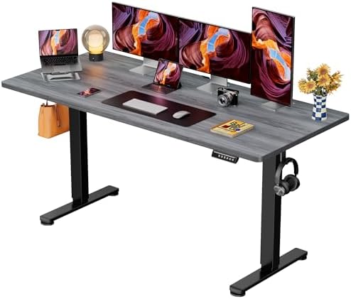 ErGear Height Adjustable Electric Standing Desk, 71 x 30 Inches Sit Stand up Desk, Memory Computer Home Office Desk, Grey