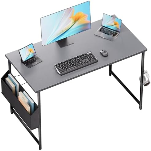 Pamray 47 Inch Computer Desk for Small Spaces with Storage Bag, Home Office Work Desk with Headphone Hook, Small Office Desk Study Writing Table