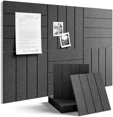 Fluxynara 36" x 24" Large Felt Bulletin Board, Charcoal Gray