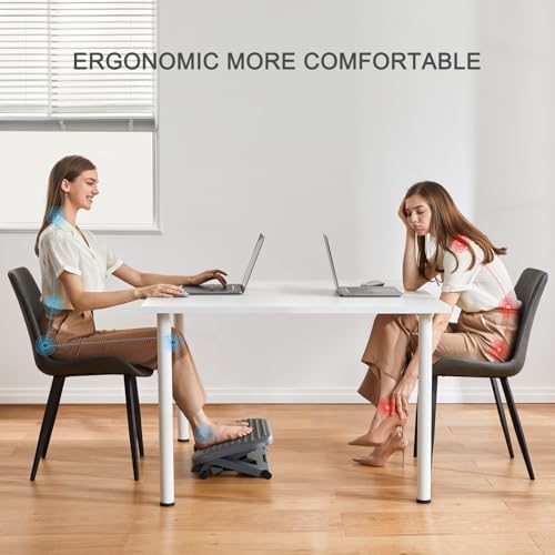 HUANUO Adjustable Foot Rest for Under Desk with 3 Height Position, Gray