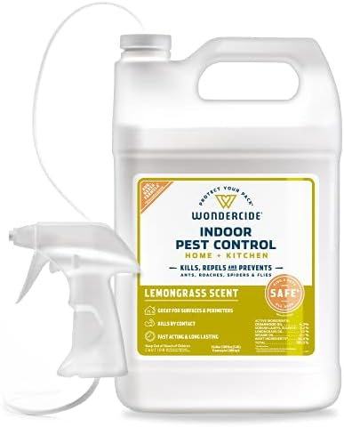 Wondercide - Indoor Pest Control Spray for Home & Kitchen Lemongrass 128 oz