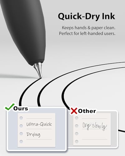 Hiacry 16 Pack Gel Pens, Quick-Dry Long Lasting Black Ink-0.7 mm Fine Point