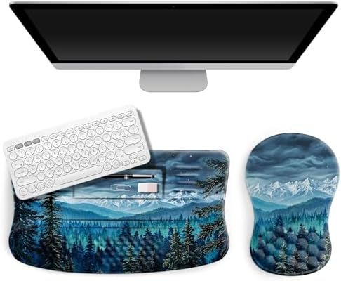 Ergonomic Keyboard Stand, Wrist Rest & Mouse Pad, Memory Foam Wrist Support