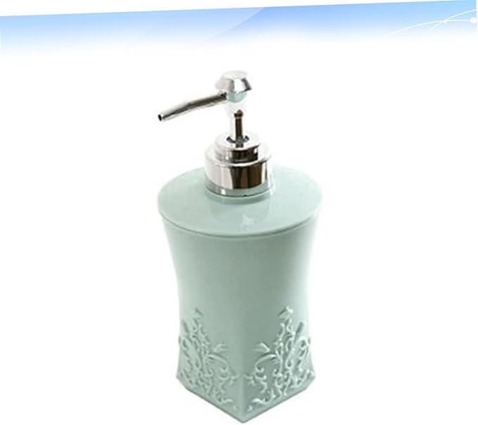 Emulsion Pump Press Bottle Refillable Square Shampoo and Lotion Dispenser Eco-Friendly Portable Container Light Blue for Home Use
