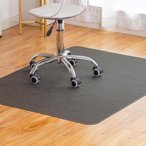 BARoyal Office Chair Mat for Hardwood Floor Under Desk Computer Rolling Chair Mat for Wood/Tile Floor Non-Slip Heavy Duty Desk Rug PVC Plastic Hard Floor Protector 48"x 48" (Espresso)