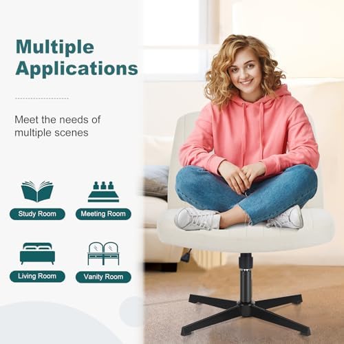 OLIXIS Criss Cross Chair, Vanity Chair, Home Office Desk