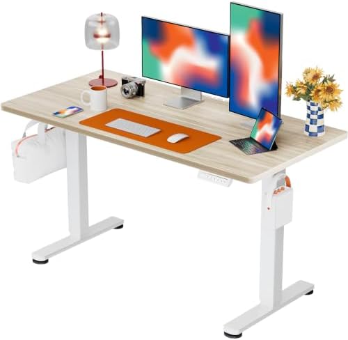 ErGear 48 X 24 Inch Height Adjustable Electric Standing Desk, Natural