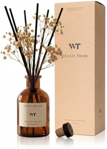 WEALD TRIBE Fresh Linen Reed Diffuser Set for Bathroom Air Fresheners