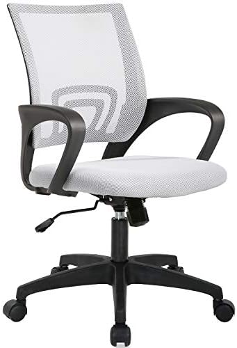 BestOffice Ergonomic Office Chair | Mid-Back Swivel Desk Chair | White